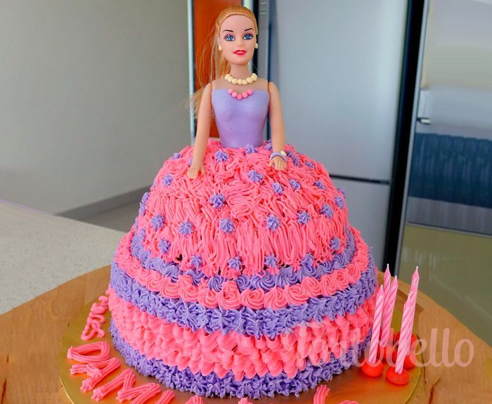 Торт кукла Барби из крема - 70 фото